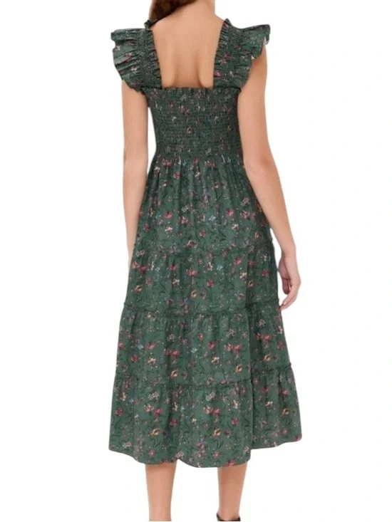Hill House Ellie Nap Dress in Fleur Chintz Bottle Green Size Small - Picture 5 of 12